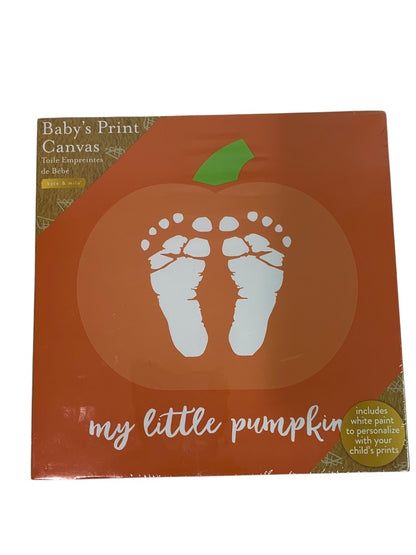 Kate & Milo New My Little Pumpkin Canvas DIY Baby Footprint Keepsake Art