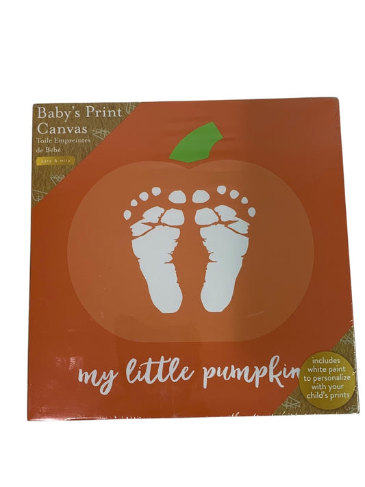 Kate & Milo New My Little Pumpkin Canvas DIY Baby Footprint Keepsake Art