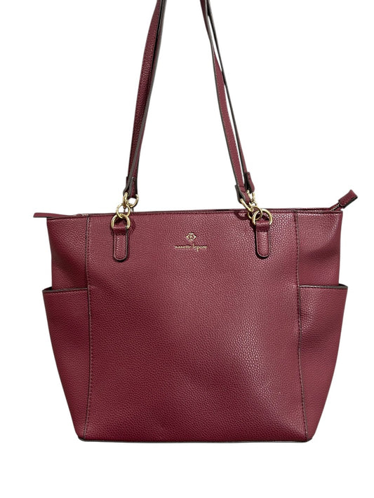 Nanette Lepore Merlot Vegan Zip Top Tote Bag Goldtone Hardware