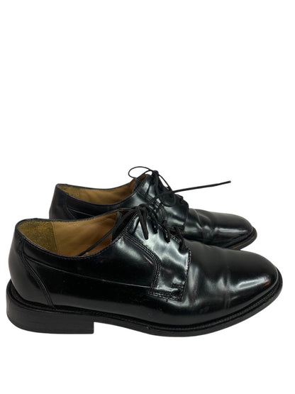 Size 9.5 Pronto Uomo Mens Black Leather Dress Shoes Plain Toe