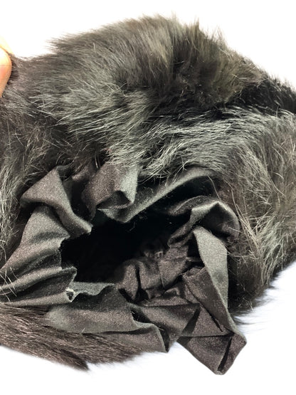 1960s Beaver Fur Muff Warm Winter Vintage Hand Warmer Brown 12 Inch
