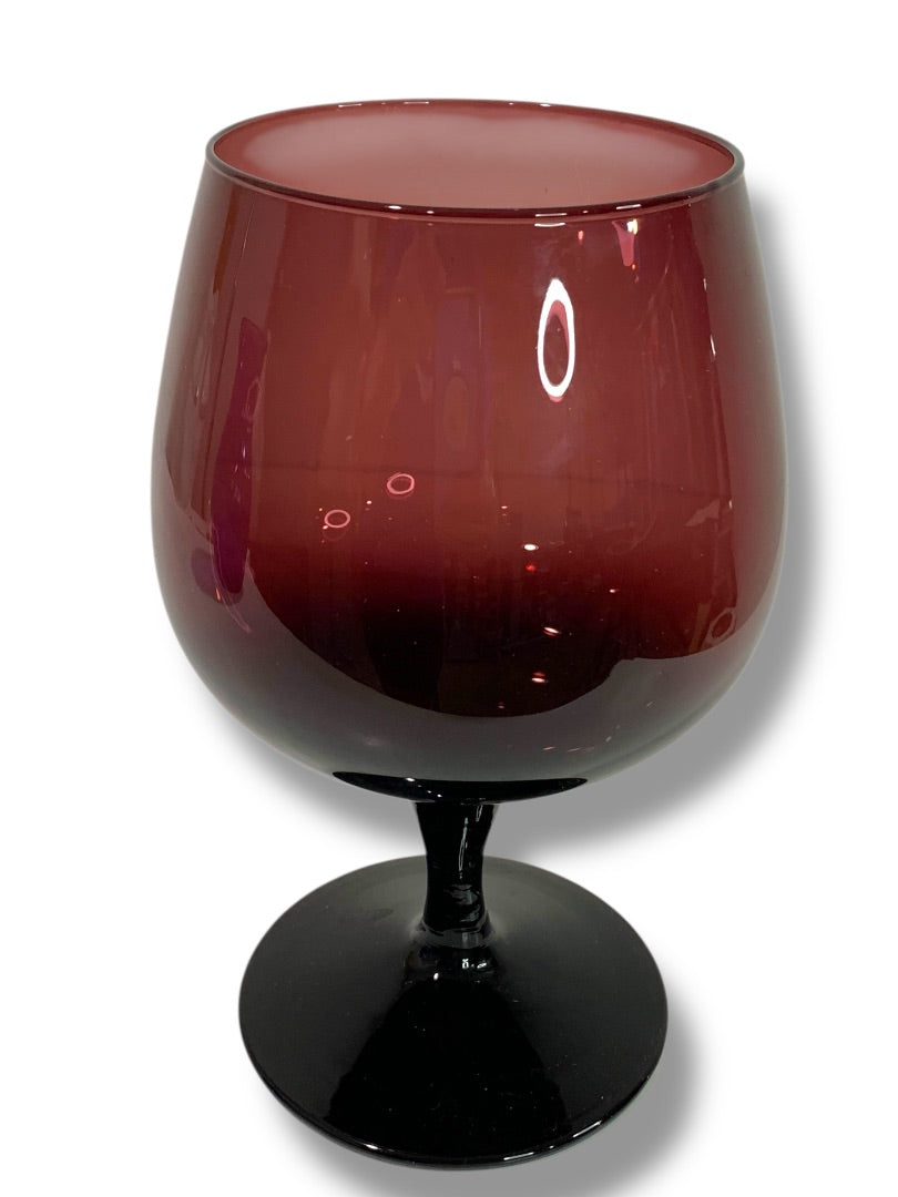 Centerpiece Amethyst Glass Goblet Decorative 8.25"h Oversize 5"d