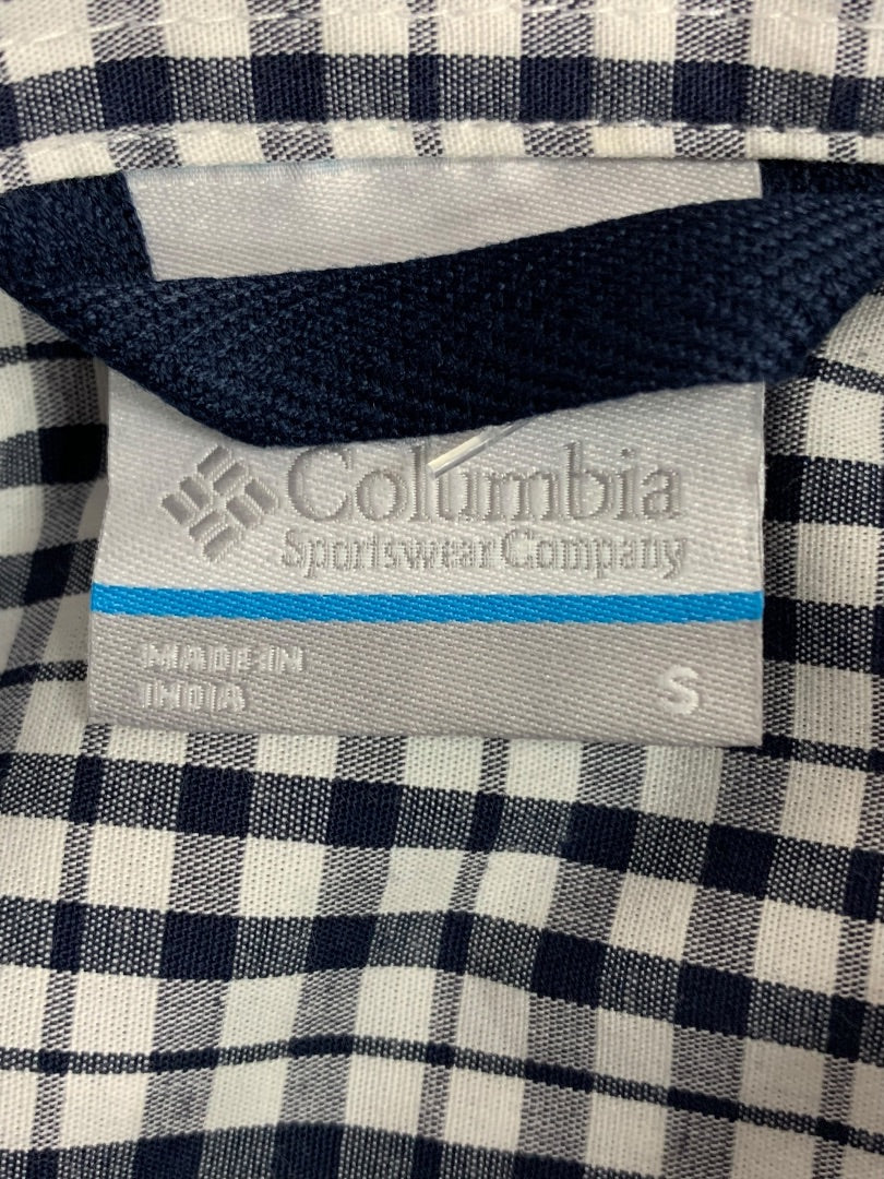 Small Columbia Mens New Penn State Button Down Short Sleeve Checked