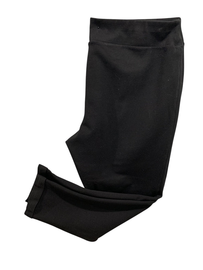 1X Lynn Ritchie Silver Ponte Knit Leggings Womens Black Cuffed Pants