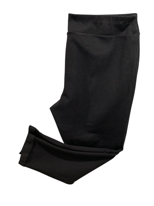 1X Lynn Ritchie Silver Ponte Knit Leggings Womens Black Cuffed Pants