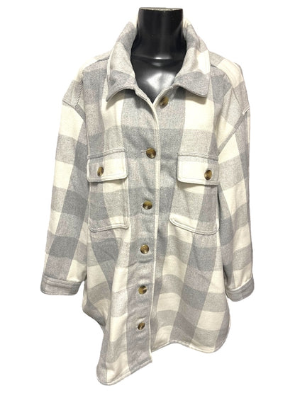 XXL Old Navy Womens Button Down Collared Shacket Heavy Flannel