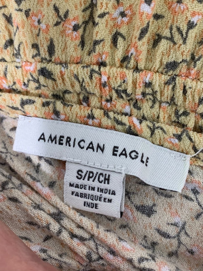 Small American Eagle Sundress Yellow Floral Banded Waist