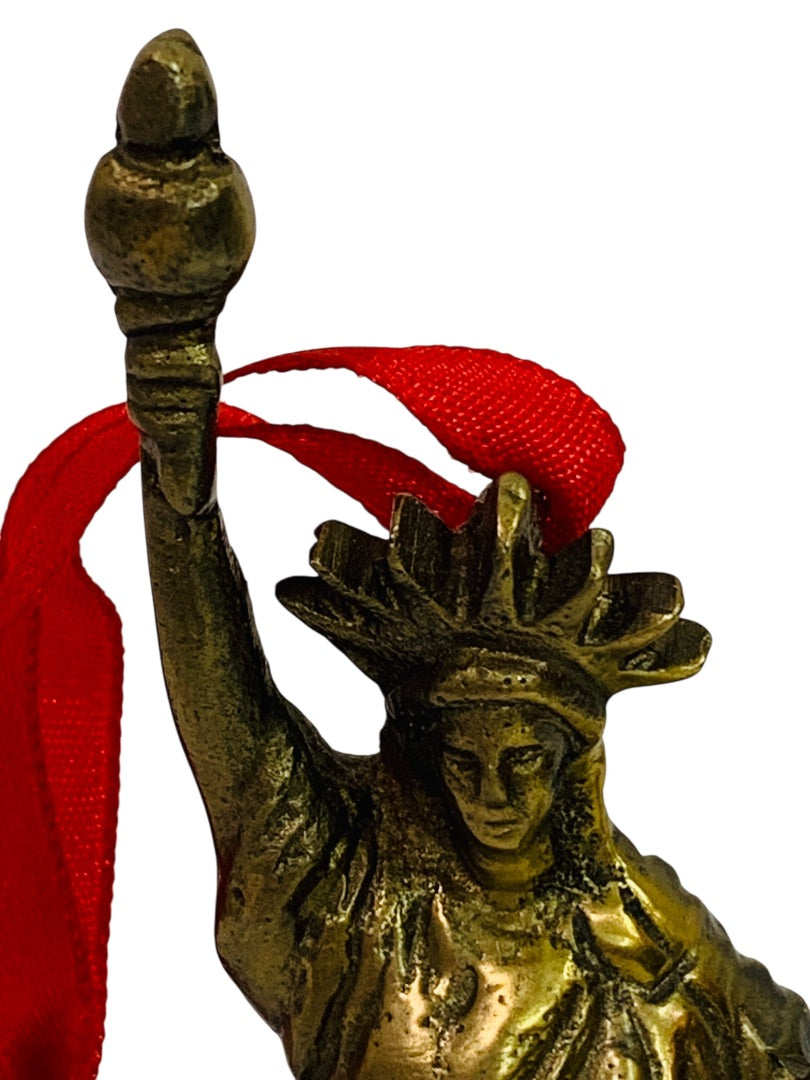Restoration Hardware Brass Statue of Liberty Figure Tabletop or Hanging 5 Inch