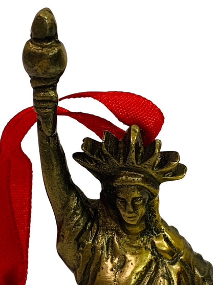 Restoration Hardware Brass Statue of Liberty Figure Tabletop or Hanging 5 Inch
