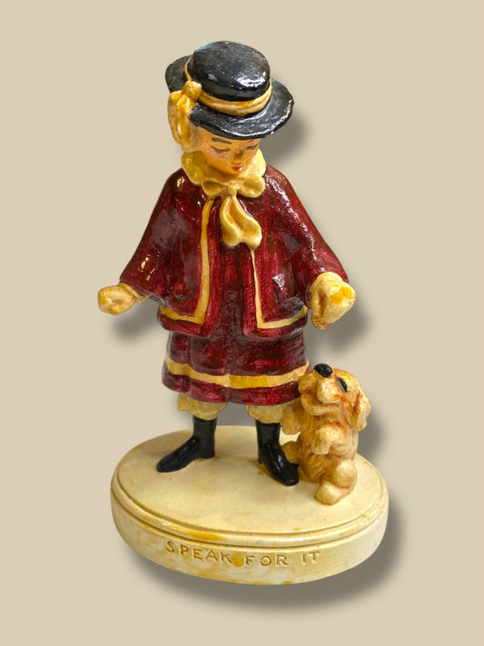 Sebastian Miniatures Figurine Speak for It Signed 4 Inch Boy Dog