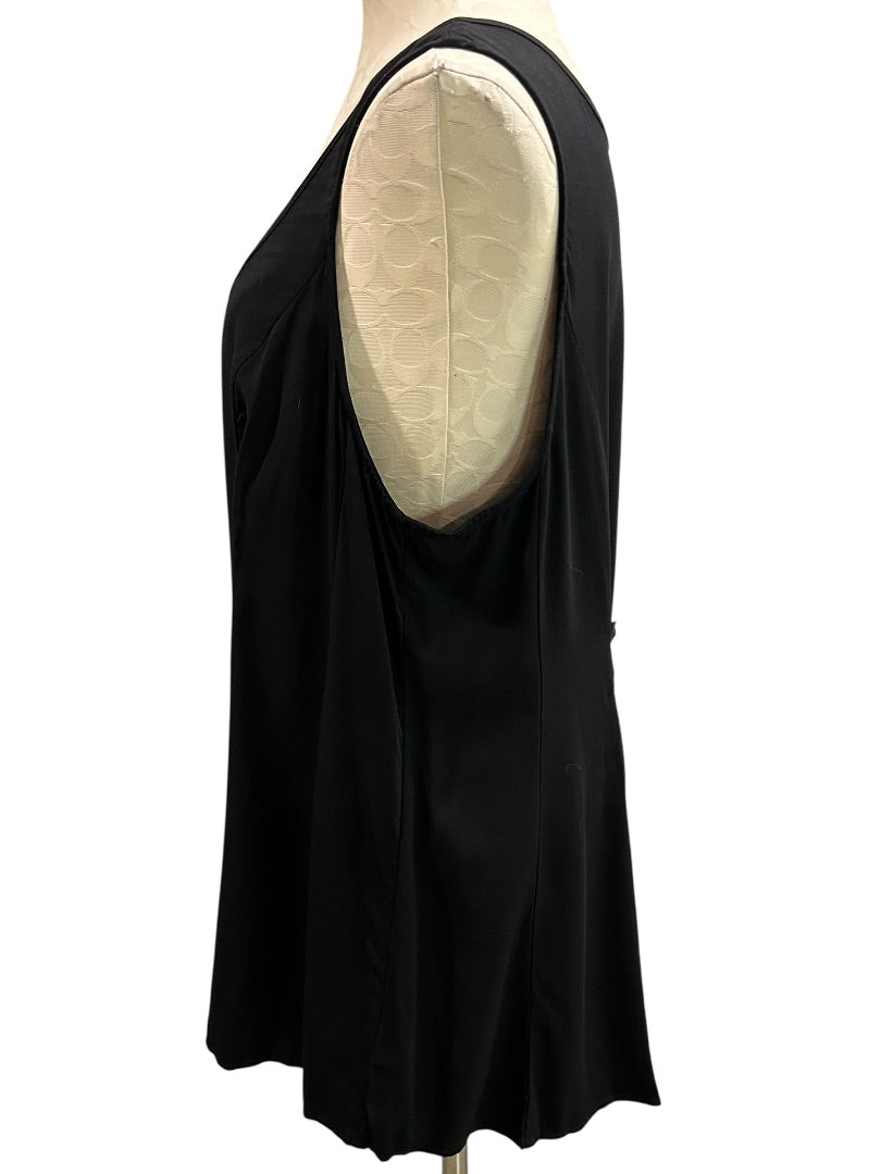 2X Torrid Womens Black New Sleeveless Blouse Cinch Back Waist Adjustable