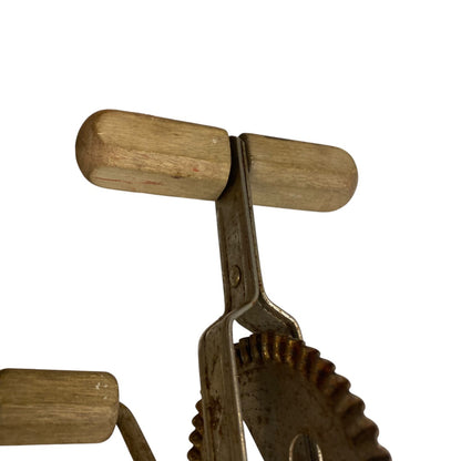 1950s High Speed Super Center Drive Egg Beater Wood Handle Decor 12"