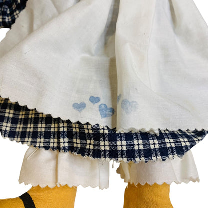 Vintage Handmade Raggedy Ann Rag Doll Painted Shoes Face 13 Inch