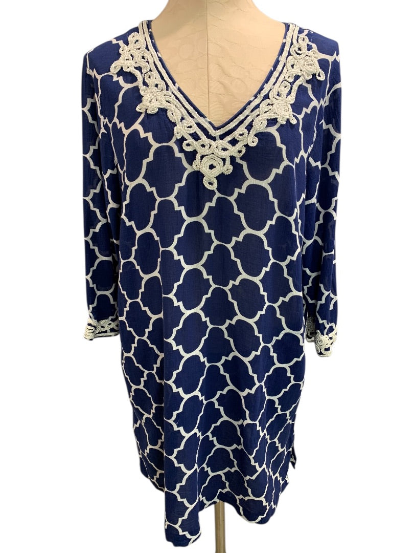 XL (18) Lands End Womens Sheer Shift Bathing Suit Cover Up Dress