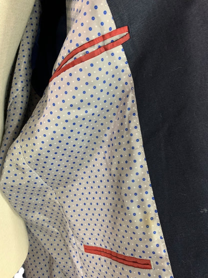 38R Tommy Hilfiger Mens Navy Blue Linen Sport Coat Jacket