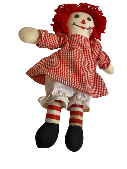 Vintage Raggedy Ann Rag Doll 12 Inch Handmade Red Gingham