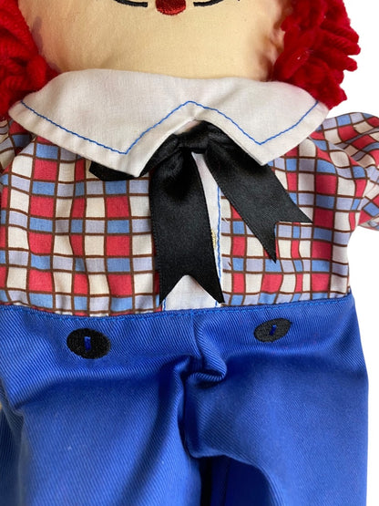 Vintage Raggedy Andy Rag Doll 17" Button Eyes Embroidered Face