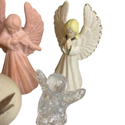 Lot of 10 Collectible Angel Figurines Tabletop Assorted 1.5"-5.5"