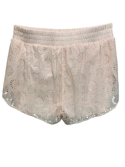 Medium Aerie Womens New Lasercut Shorts Pink Pull On