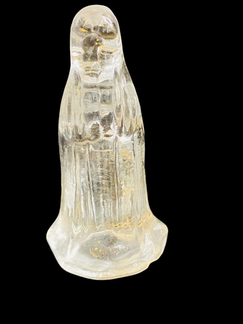 Vintage Glass Nativity Replacement Mary Clear 3"