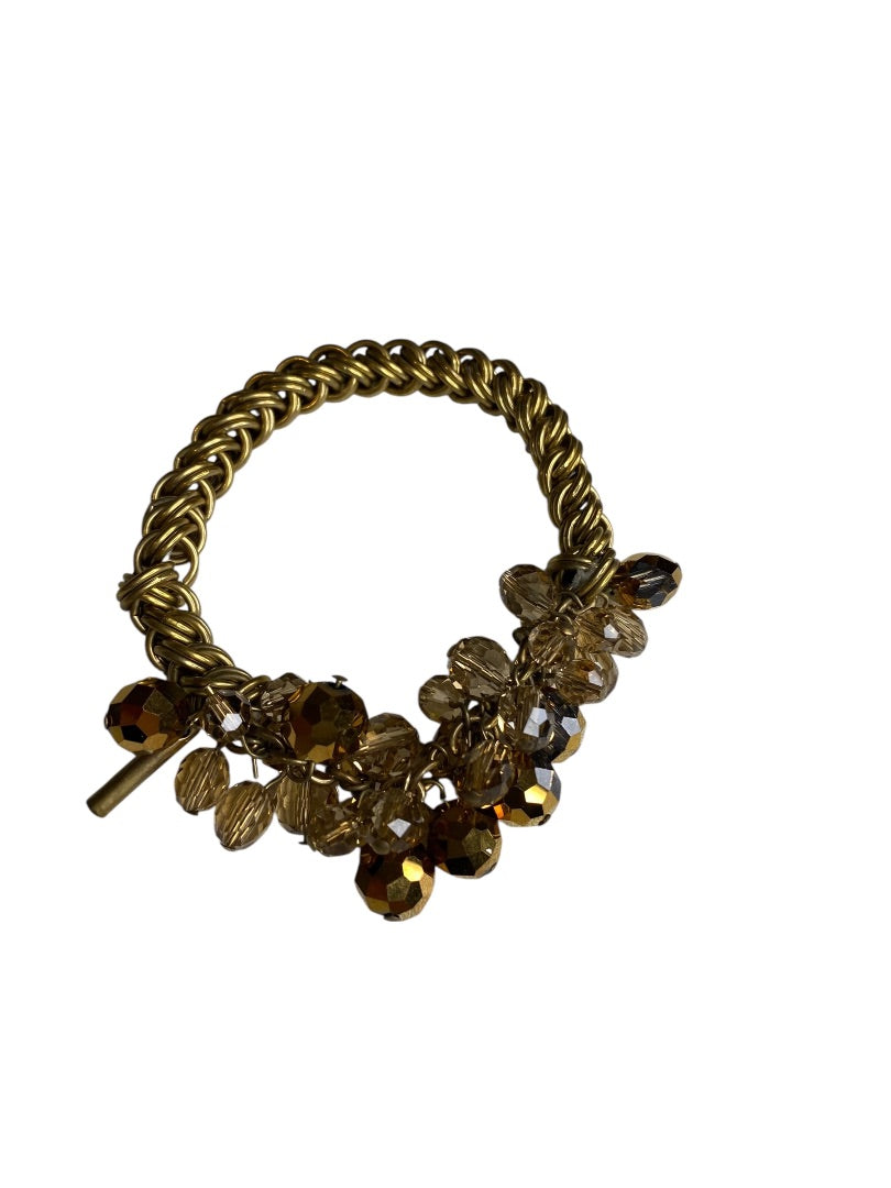 Kenneth Cole Stretch Bracelet Goldtone Iridescent Beads Chunky