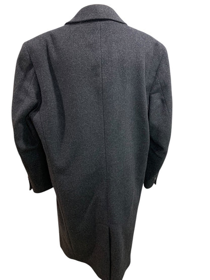 Size 42S Stafford Performance Mens Wool Blend Charcoal Overcoat Short