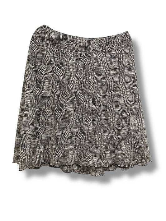 Size 14 Preswick & Moore A-Line Skirt Back Zip Lined Black White