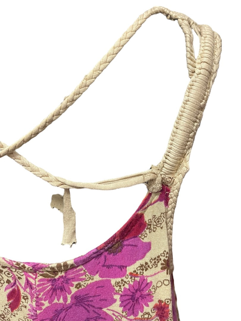 Small Free People Sleeveless Floral Tank with Braided Straps