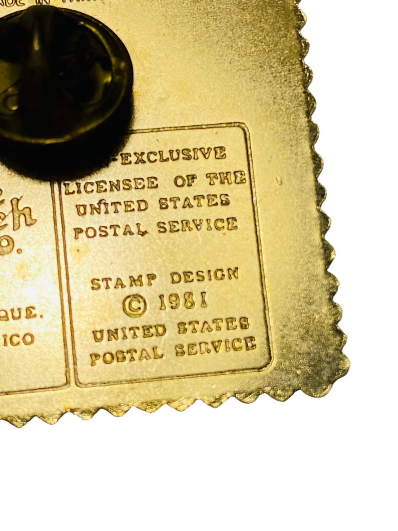 Vintage Pin Stamp Reproduction Space Shuttle Benefiting Mankind USPS 1.5"