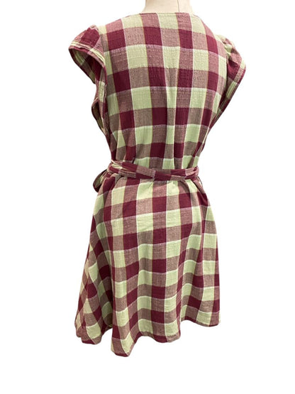 XL Madewell Gingham Wrap Mini Dress MC977 Cotton