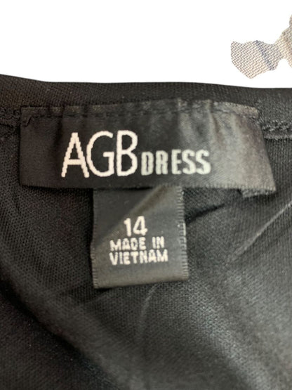 Size 14 AGB Dress New Black Skirt Metallic Color Sheer Bodice Lined