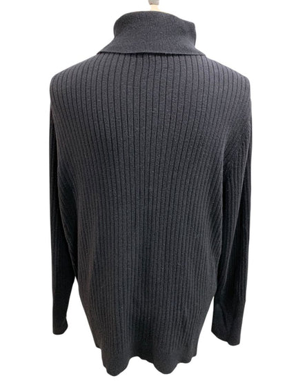 Size 2X Talbots Plus Womens Ribbed Black Turtleneck Sweater