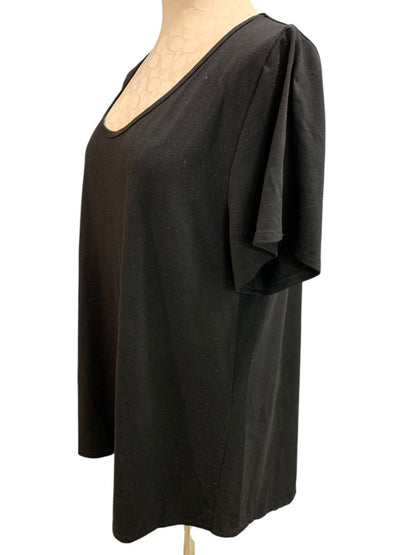 Size 2XL LulaRoe Black Scoop Neck Womens Short Sleeve Tshirt Tunic