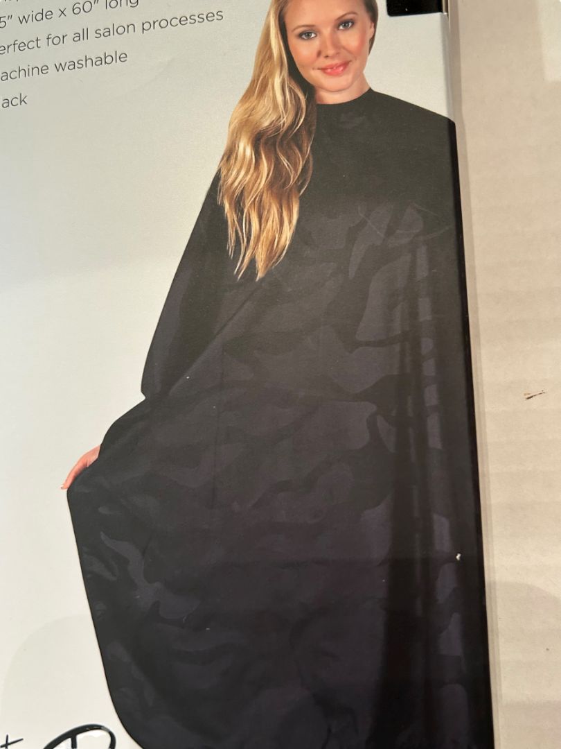 Betty Dain Hair Salon Cape Bleachproof All Purpose Styling Cape Black