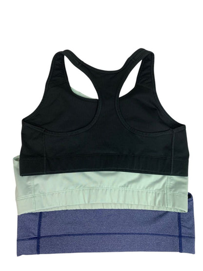 Size XL Nike Lot of 3 Sports Bras No Padding Black Aqua Heather Blue