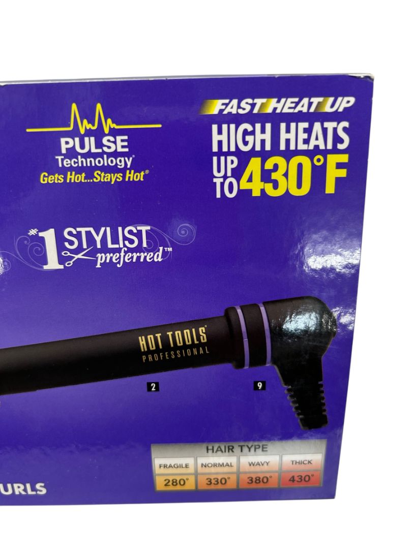 Hot Tools Professional Hair Curling Iron 1" 1181 Spring Gold Styling Beauty New