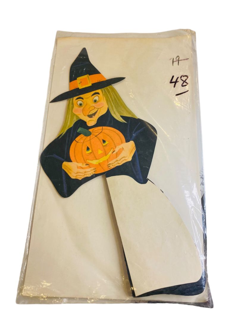 Vintage Dennison Halloween Witch Honeycomb Centerpiece 14.75" 83-603