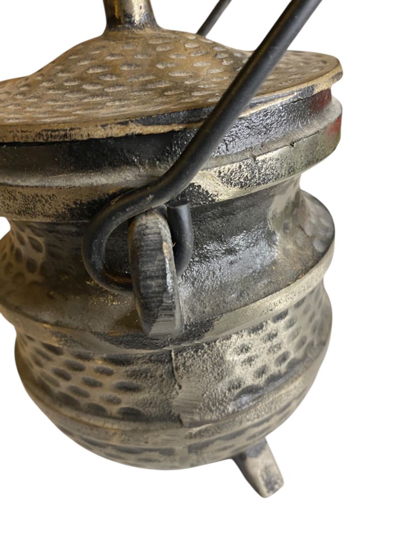 Vintage Cast Iron Smudge Pot Made in Japan Swing Handle Cauldron