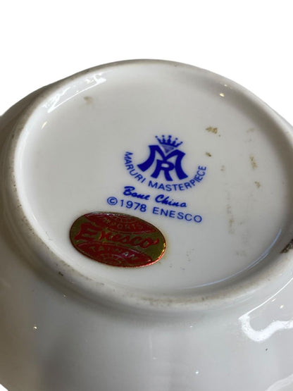 Vintage Enesco Bone China 25th Anniversary Trinket Jar Maruri Masterpiece