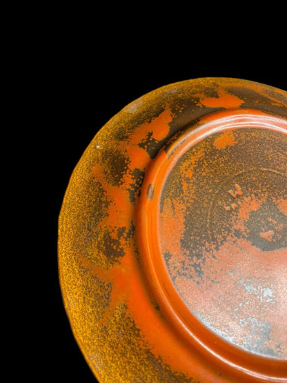 Midcentury Orange Brown 7" Plate Burst Pattern