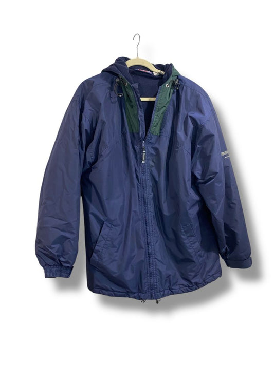 Size Large Spalding Athletic Mens Navy Blue Green Hooded Coat Full Zip