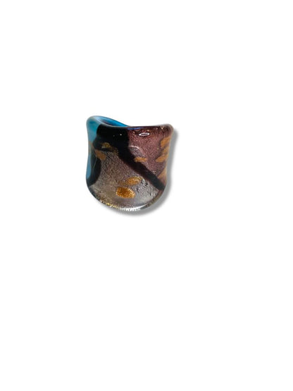 Size 8 All Glass Ring Multicolor Artisan Jewelry Pink Blue