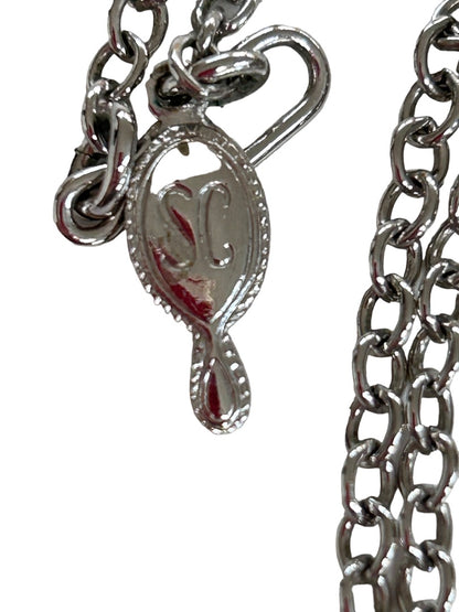 Signed Sarah Coventry Silvertone Tassel Pendant Necklace 24" Chain
