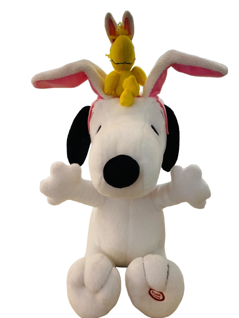 Hallmark Snoopy and Woodstock Musical Dancing Plush Working Animated 13"h Flappy Easter