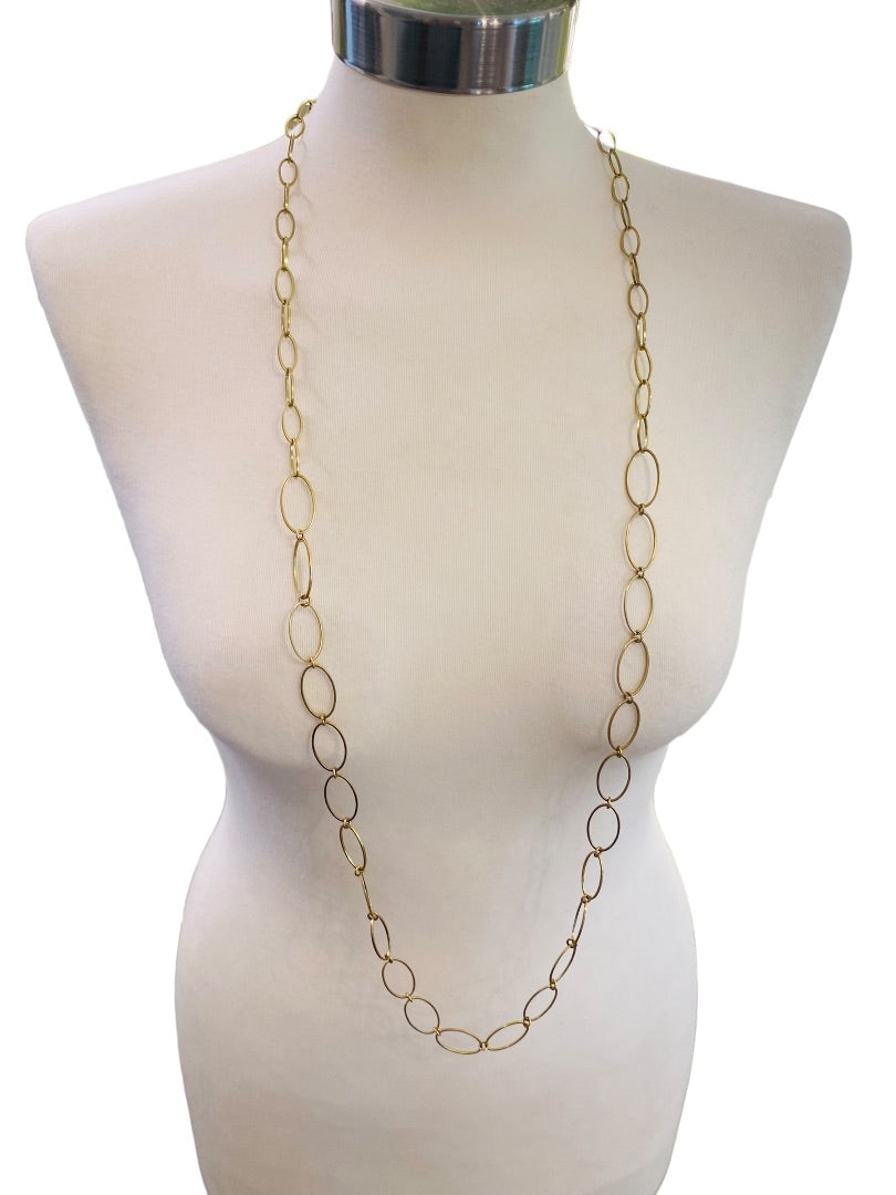 Goldtone Signed Alfani Link Necklace Lightweight Lobster Clasp 44"L