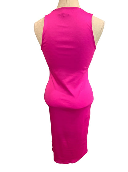 Small Gaze Hot Pink New Bodycon Dress Offset Keyhole Neckline