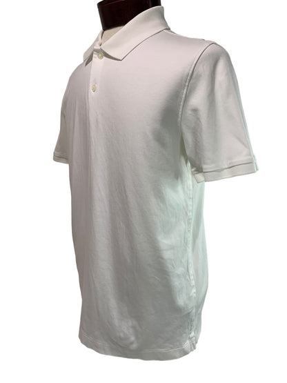 Large Banana Repubic Polo White Short Sleeve Shirt Golf Shirt Luxury Touch Performance