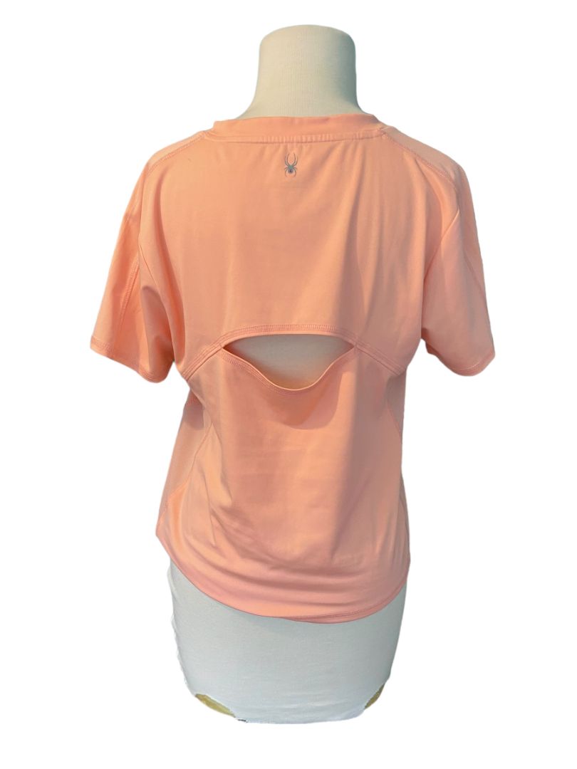 Size M Spyder Women's Peach Workout Shirt Top Short Sleeve