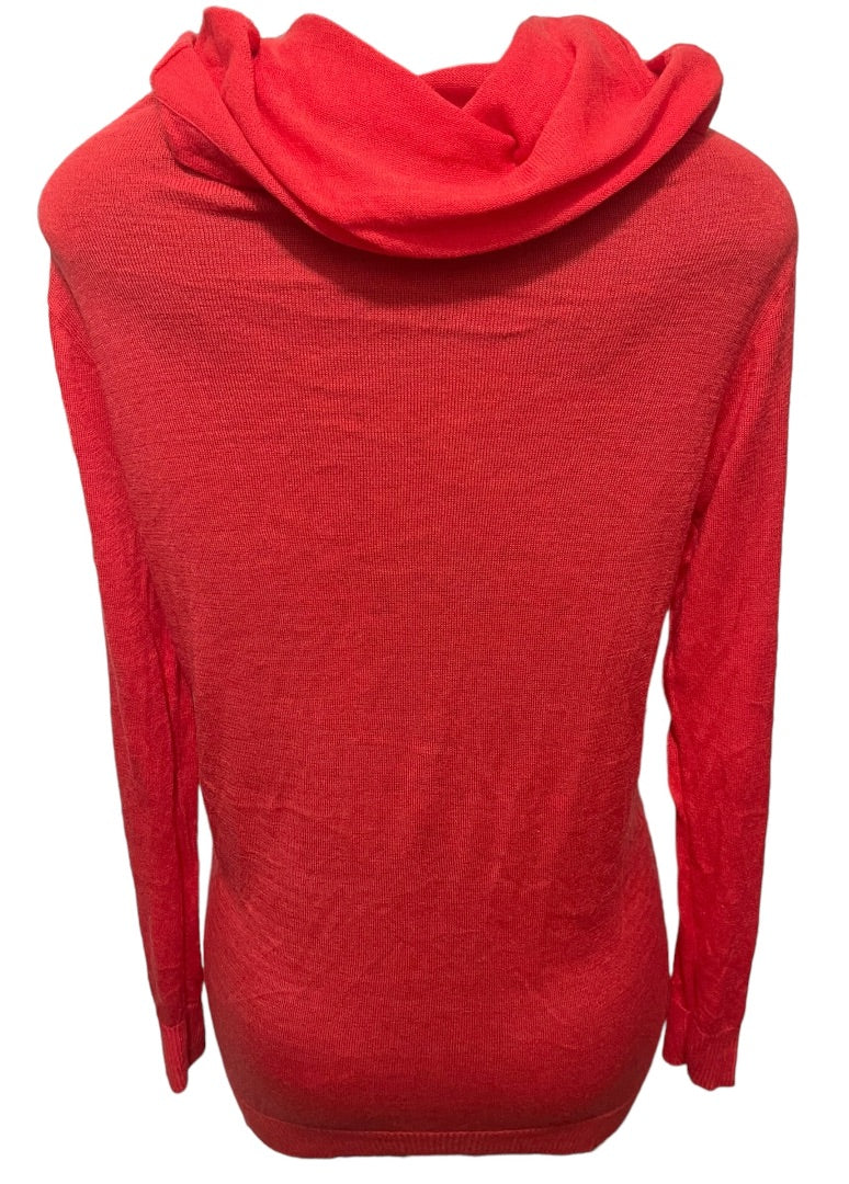 Medium Apostrophe Womens Light Red Long Sleeve Tunic Cowl Neck Sweater Lightweight