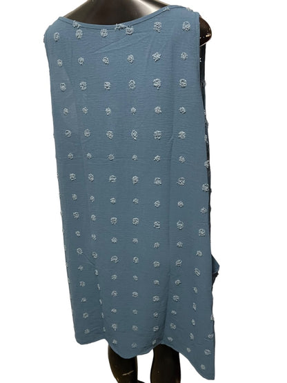 XXL Blooming Jelly New Swiss Dot Sleeveless Tank Shift Dress Blue Pockets